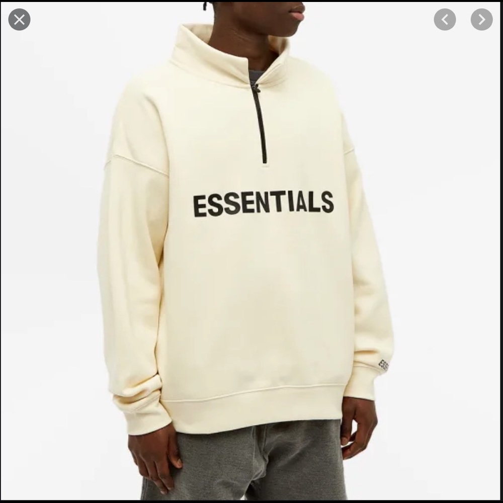 Fear of God Essentials Cream Half Zip Pullover